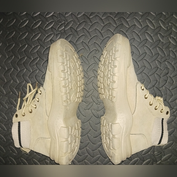 Men Fashion beige lace up Combat boots sneakers - Picture 7 of 10